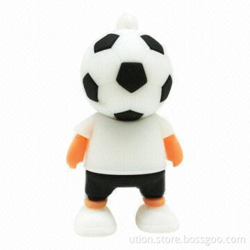 Football Man-shaped USB Flash Drive with 1 to 32GB Memory Capacity, Free Sample and Package